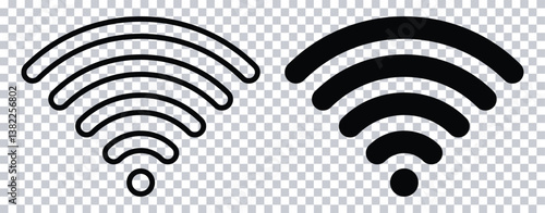 WiFi Signal Icon Set – Vector Wireless Internet Symbols on Transparent Background.