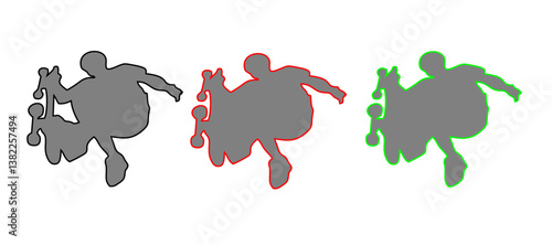 Skateboarding Silhouette illustration isolated on a white background