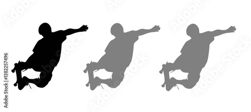 Skateboarding Silhouette illustration isolated on a white background
