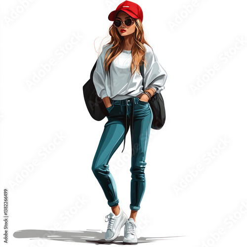 young woman with snowboard