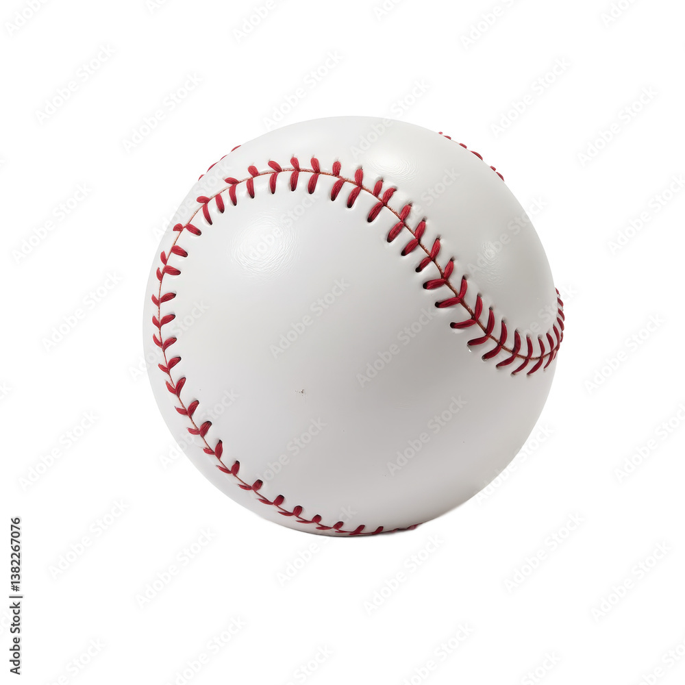 A classic white baseball with red stitching, isolated on a transparent background. A classic white baseball with red stitching, isolated on a transparent background.