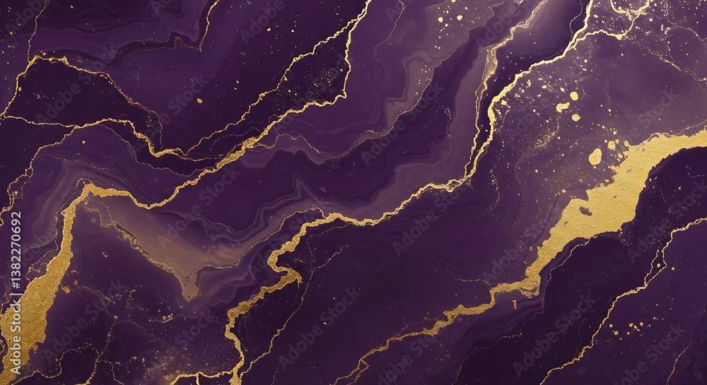 Amethyst & Gold: Liquid Dreamscape AI Generated Amethyst & Gold: Liquid Dreamscape AI Generated