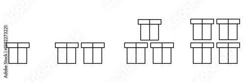 Box simple icon collection. Box in flat style. Carton box icons. Delivery icon. Vector illustration . EPS 10 . 