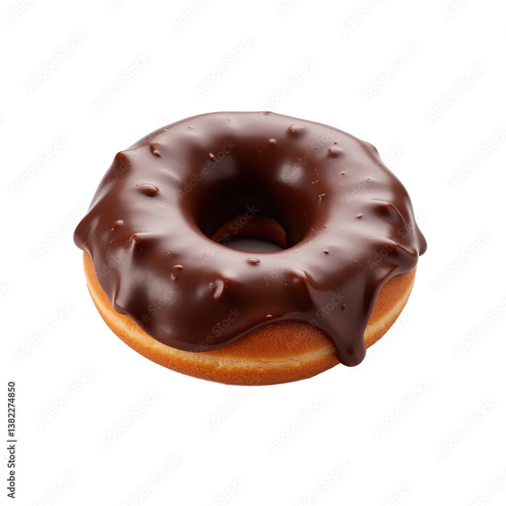 A delicious chocolate-glazed donut with a glossy finish and a slightly drippy texture. A delicious chocolate-glazed donut with a glossy finish and a slightly drippy texture.