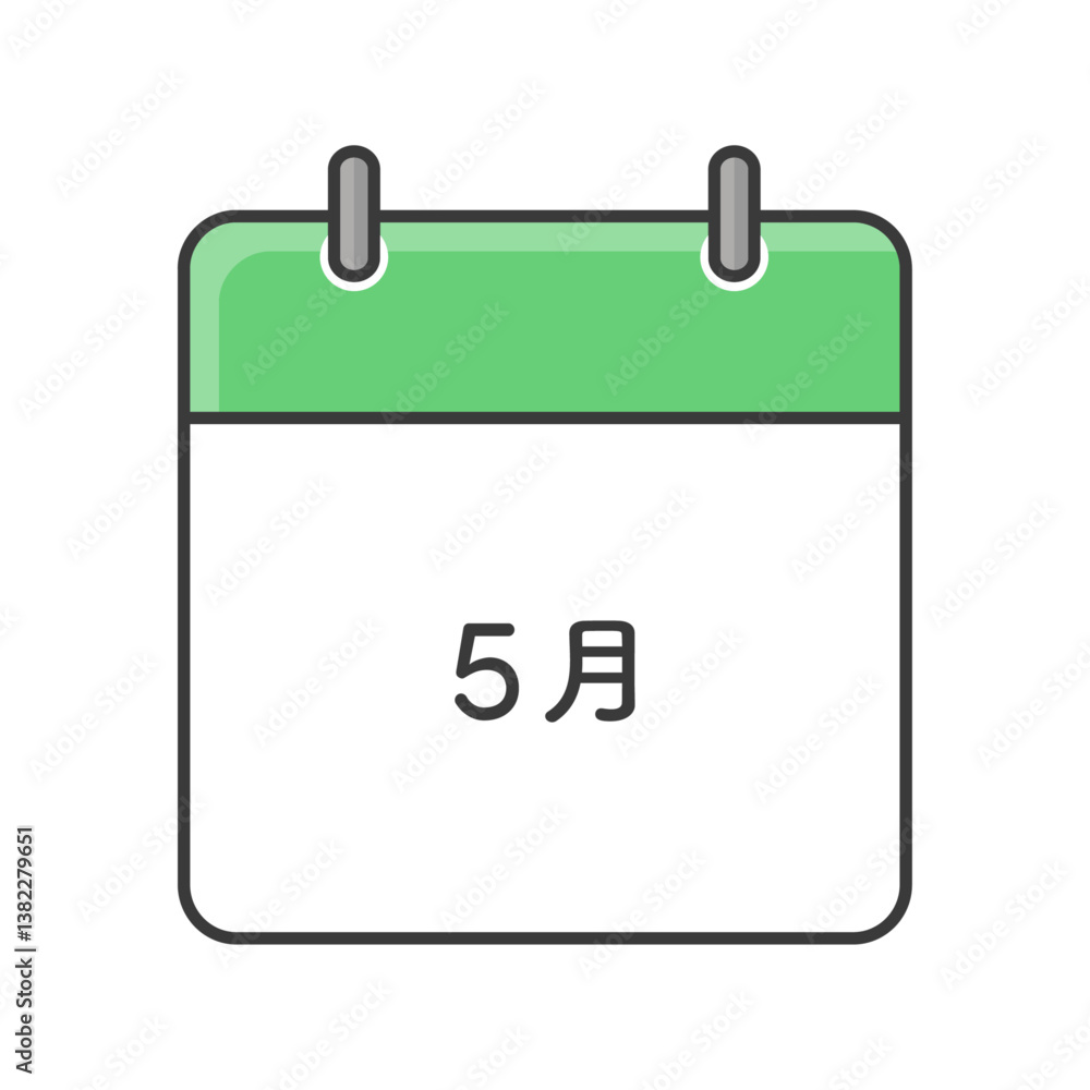 シンプルな5月のカレンダーのアイコン - 日付のない月ごとの暦の素材 シンプルな5月のカレンダーのアイコン - 日付のない月ごとの暦の素材