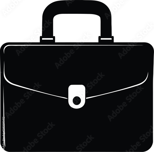 Black briefcase vector icon business portfolio symbol professional case accessory illustration 100