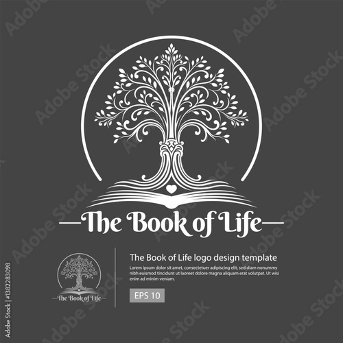 A tree logo combined with a book symbol as the tree root, this logo is suitable for publisher logos, nature, science, educational academies, etc.