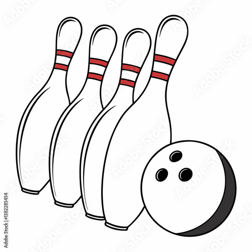 bowling ball and pins
