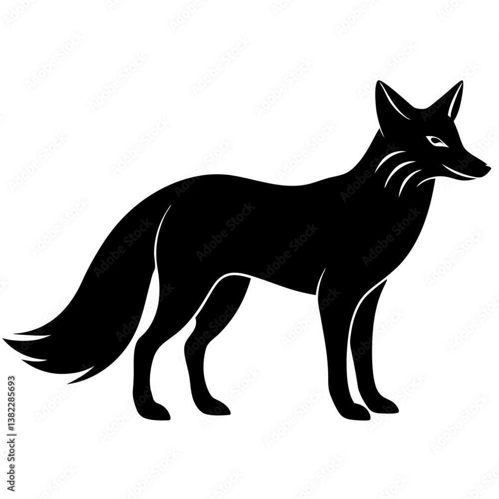 black fox vector illustration black fox vector illustration