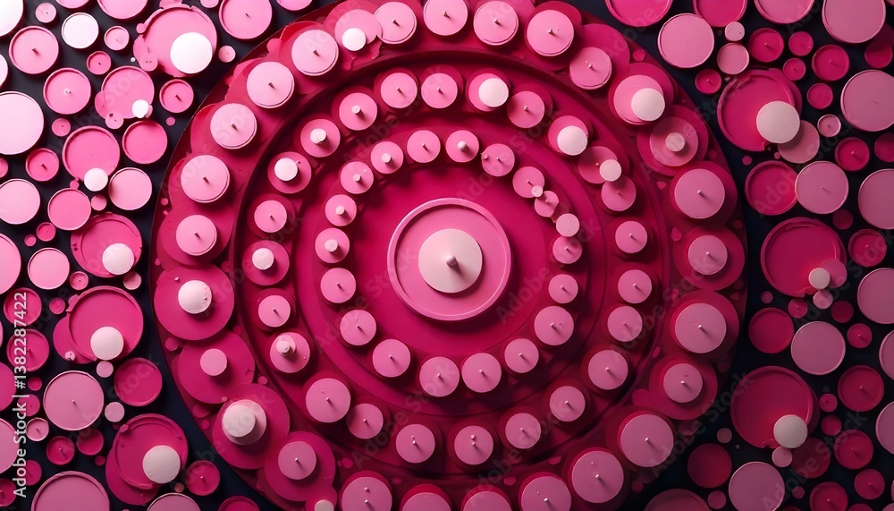 A meticulously arranged pattern of concentric circles dominates the composition, creating a visually engaging and harmonious design A meticulously arranged pattern of concentric circles dominates the composition, creating a visually engaging and harmonious design