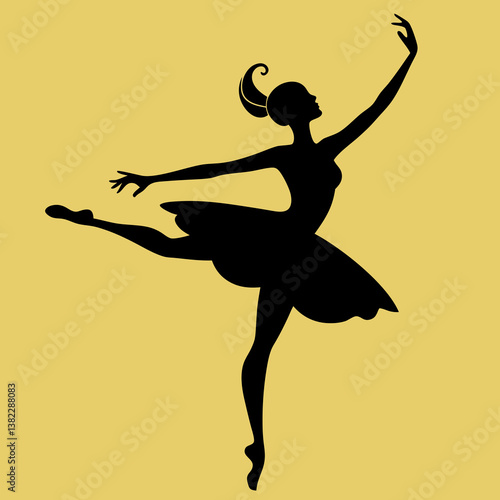 silhouette of a young woman daning