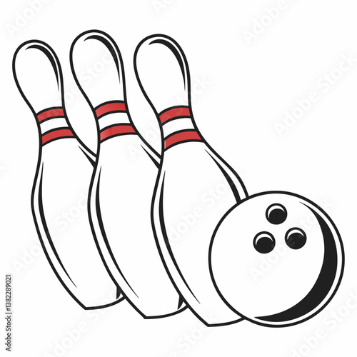 bowling ball and pins