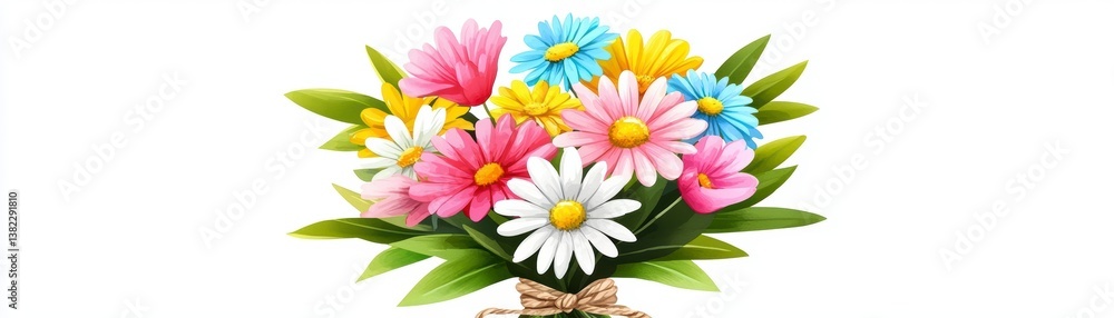 Fototapeta premium Colorful Daisy Bouquet