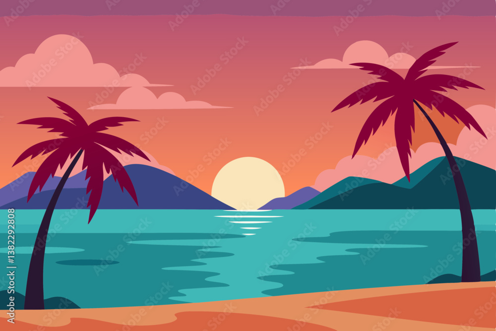 tropical beach with palm trees tropical beach with palm trees