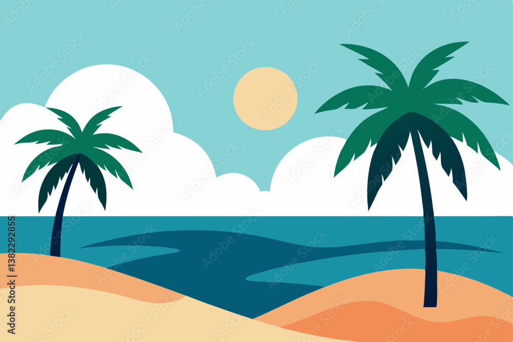 tropical beach with palm trees tropical beach with palm trees