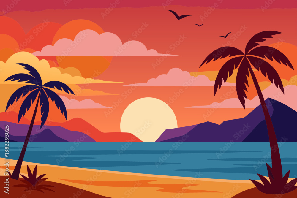tropical beach with palm trees tropical beach with palm trees