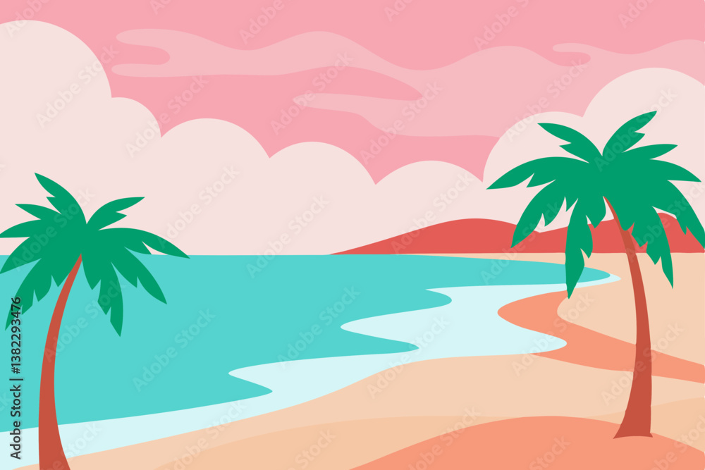 tropical beach with palm trees tropical beach with palm trees
