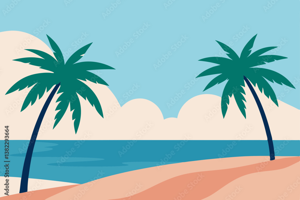 Obraz premium tropical beach with palm trees