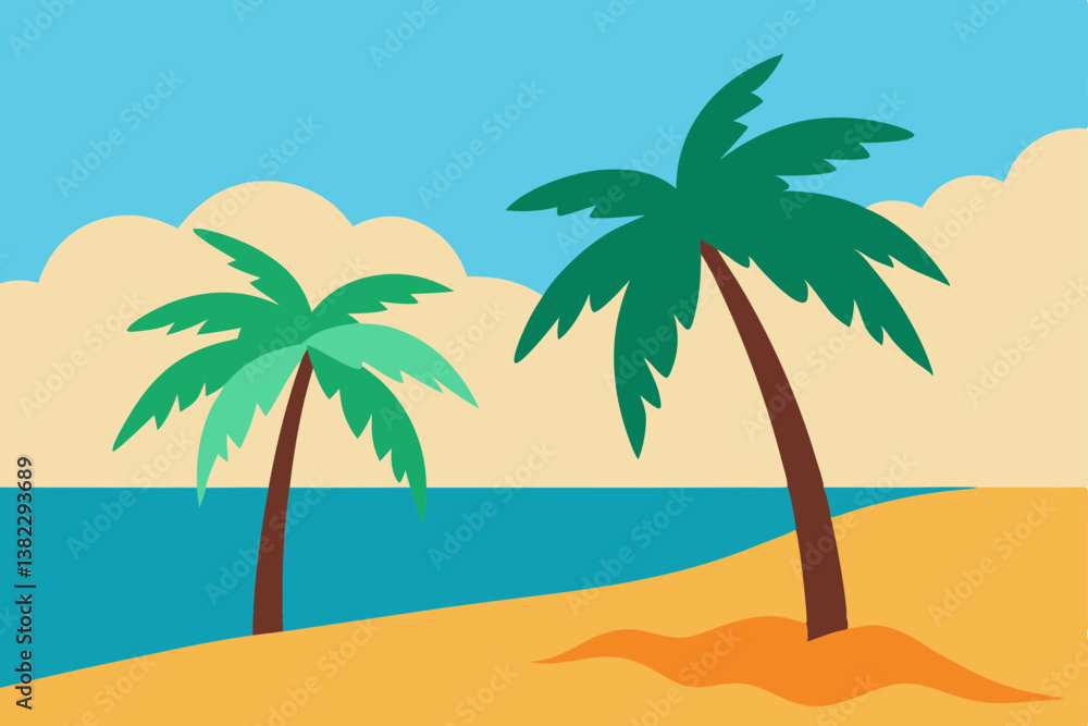 Fototapeta premium tropical beach with palm trees