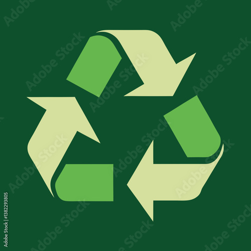 recycle symbol on green background