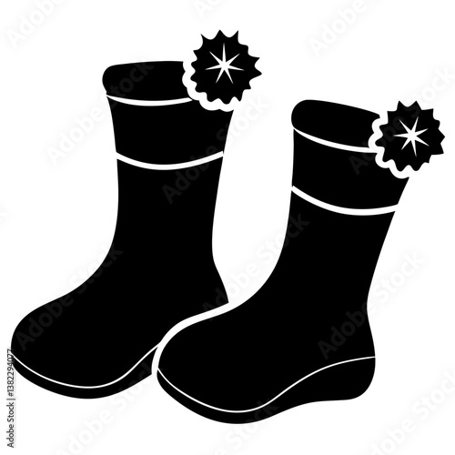 set of rubber boots with flowers