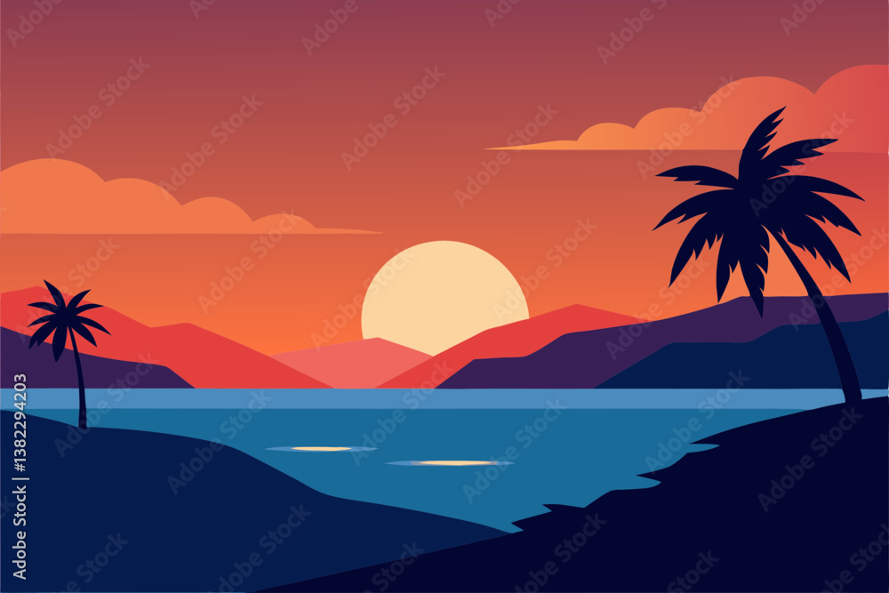 Fototapeta premium sunset over the sea