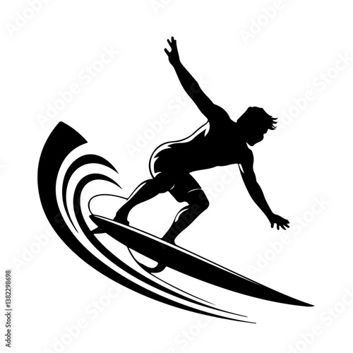 silhouette summer man vector