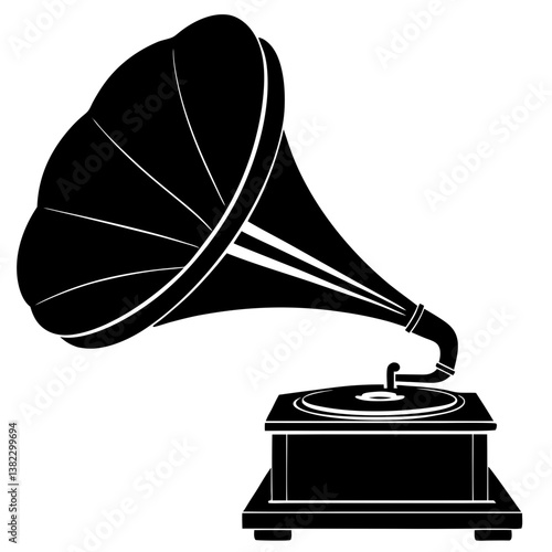 old gramophone isolated on white