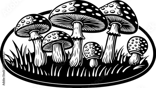 mushrooms on a white background