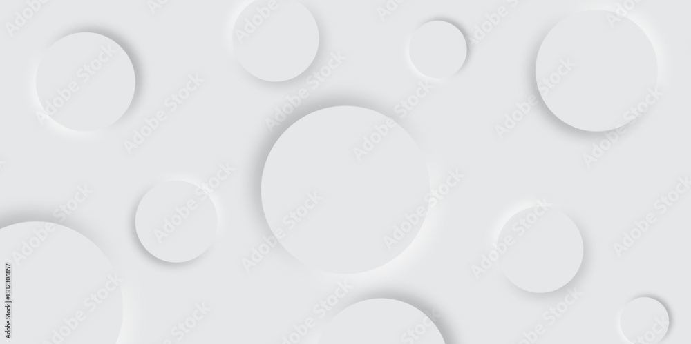 Abstract grey geometric overlapping circle background Neomorphs style. Presentation slide template. Vector circles design Object web Round shape clean modern poster, banner background Vector Abstract grey geometric overlapping circle background Neomorphs style. Presentation slide template. Vector circles design Object web Round shape clean modern poster, banner background Vector