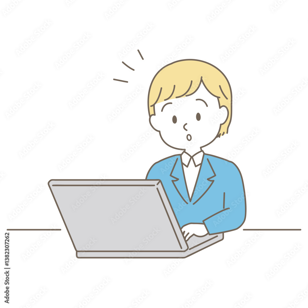 20~40代、スーツ着用女性のビジネスシーン、シンプルかわいい線タイプ(気付く・白背景)
20~40代、スーツ着用女性のビジネスシーン、シンプルかわいい線タイプ(気付く・白背景)
