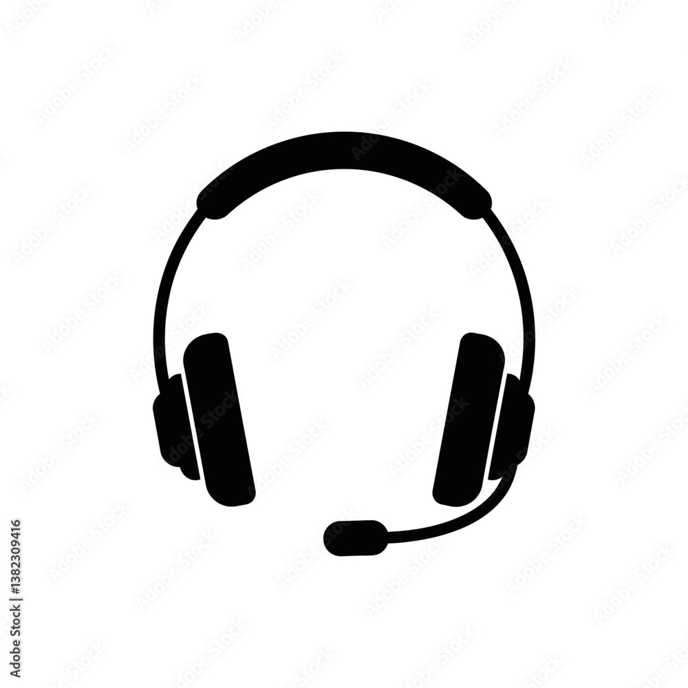 Headphone vector icon, Customer care sign, filled flat sign, solid pictogram isolated on transparent background Headphone vector icon, Customer care sign, filled flat sign, solid pictogram isolated on transparent background
