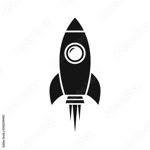 Rocket vector icon, Startup symbol, filled flat sign, solid pictogram isolated on a transparent background