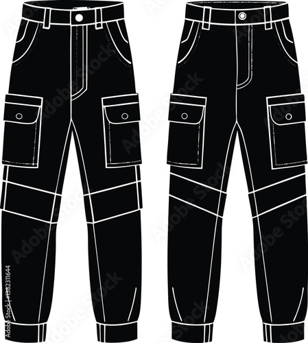 vector illustration of jeans and pants
