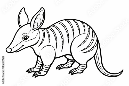 coloring page line art the aardvark black vector