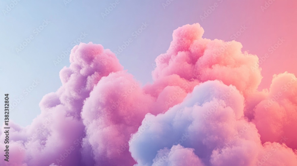 Pastel pink and blue cloudscape, dreamy, soft, fluffy clouds. Pastel pink and blue cloudscape, dreamy, soft, fluffy clouds.
