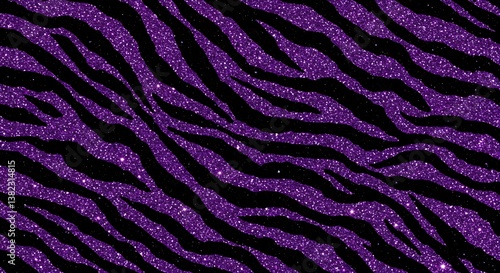 Purple Glitter Zebra Stripes AI Generated