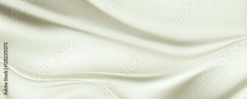 Smooth elegant light green satin fabric background. Textile texture. Vector illustration	
