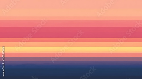 Abstract Sunset Landscape Horizontal Stripes