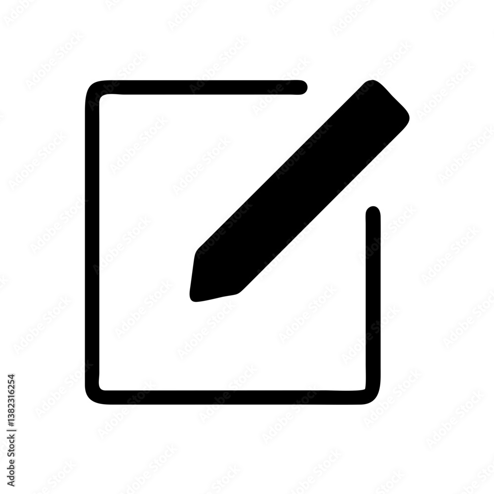 Edit icon with pencil symbol on white background for applications Edit icon with pencil symbol on white background for applications