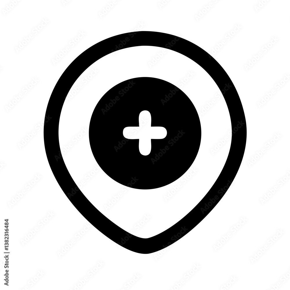 Add icon with plus symbol on white background for UI Add icon with plus symbol on white background for UI