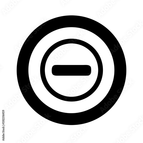 Remove icon with minus symbol on white background