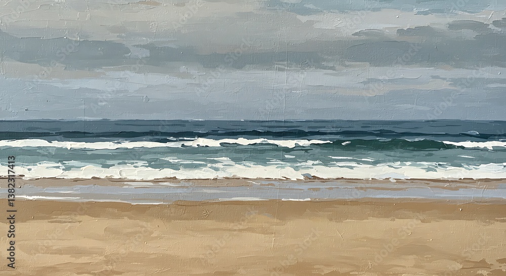 Coastal Reverie, Grey Day's Embrace AI Generated Coastal Reverie, Grey Day's Embrace AI Generated