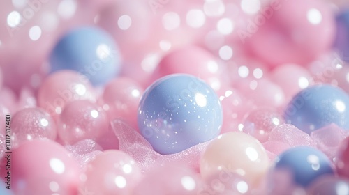 Pastel Balls on Pink, Festive Background