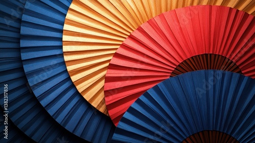 Obraz na płótnie Colorful layered paper fans w salonie