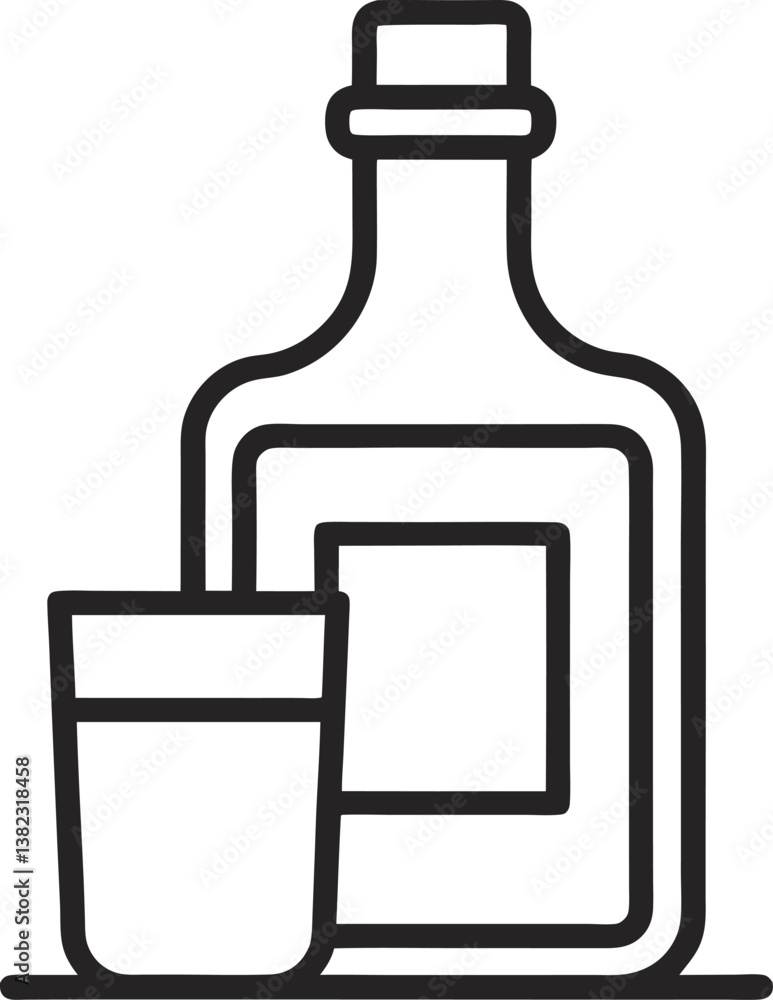 glass bottle with a drink icon vector glass bottle with a drink icon vector
