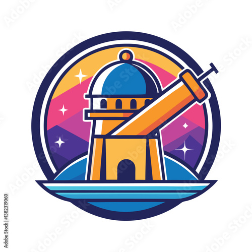 observatory logo vector design illustration