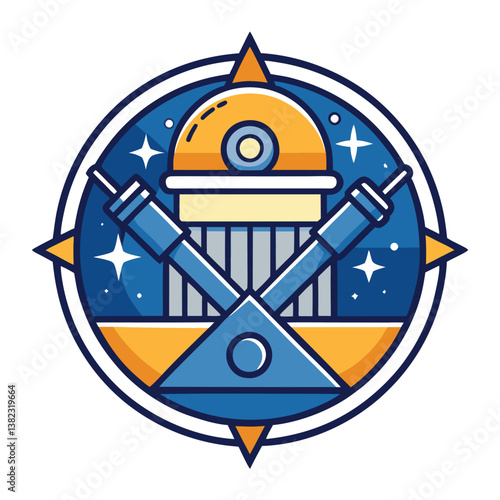 observatory logo vector design illustration