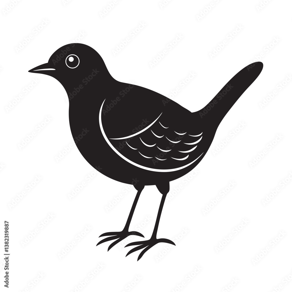 Obraz premium gurneys pitta silhouette of a bird