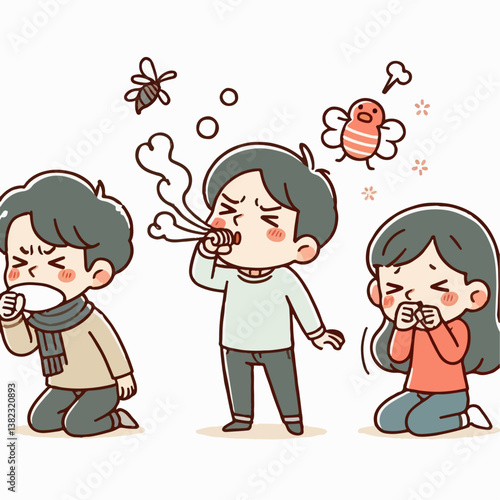 coughing person icon vector illustration